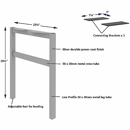 Lorell Adjustable Table Leg Bases & Returns (16285)