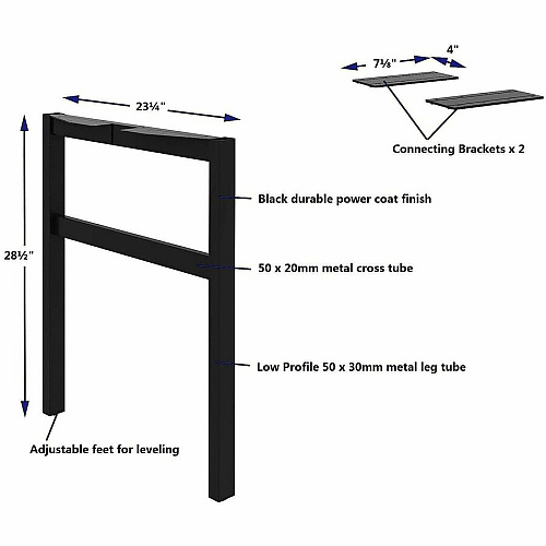Lorell Adjustable Table Leg Bases & Returns (16282)