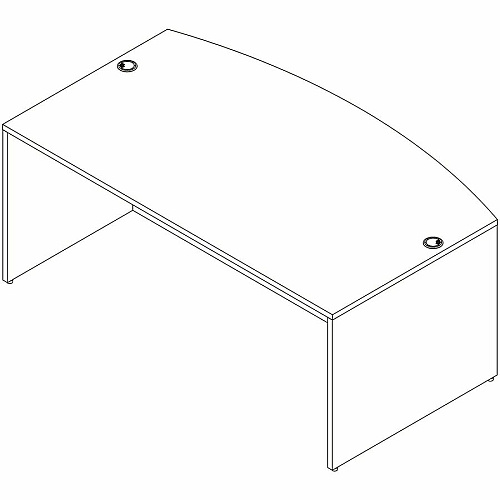 Lorell Essentials Bowfront Desk Shell (66300)