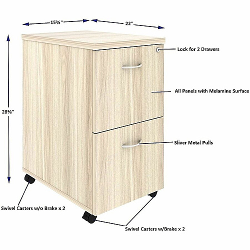 Lorell Essentials 2-Drawer Mobile Pedestal (66329)