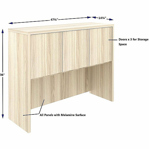 Lorell Essentials 3-Door Stack-On Hutch (66319)
