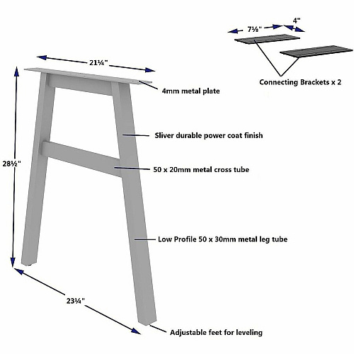 Lorell Adjustable Table Leg Bases & Returns (16291)