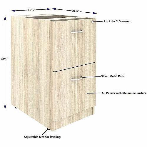Lorell Essentials 2-Drawer Fixed Pedestal File Cabinet (66332)