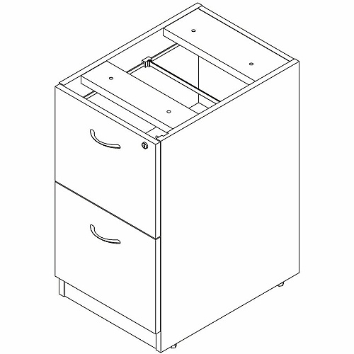 Lorell Essentials 2-Drawer Fixed Pedestal File Cabinet (66332)