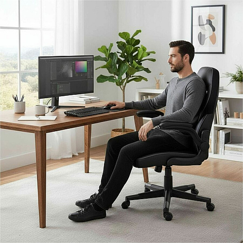 NuSparc SpawnSafe Antimicrobial Gaming Chairs Polyurethane, Nylon - Black, Gray - 1 Each (FCH202VUGY)