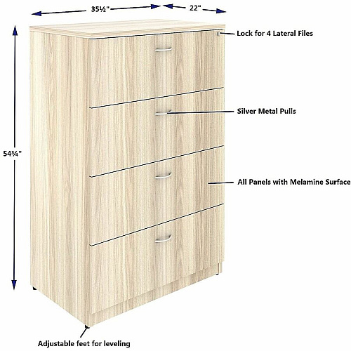 Lorell Essentials 4-Drawer Lateral File (66336)