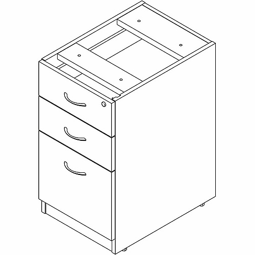 Lorell Essentials 3-Drawer Fixed Pedestal File Cabinet (66331)