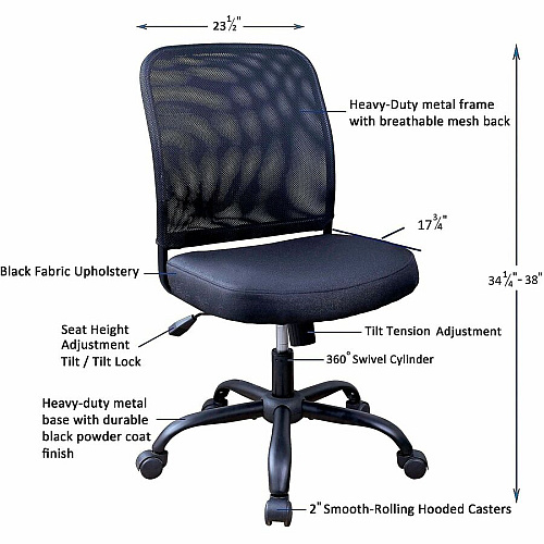 NuSparc Soho Mesh-Back Task Chair (FCH302MFNBK)