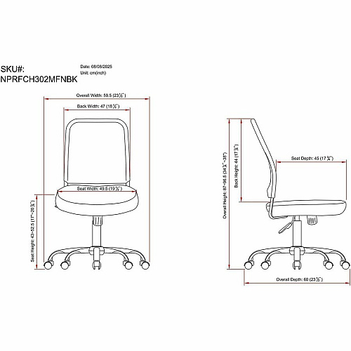 NuSparc Soho Mesh-Back Task Chair (FCH302MFNBK)