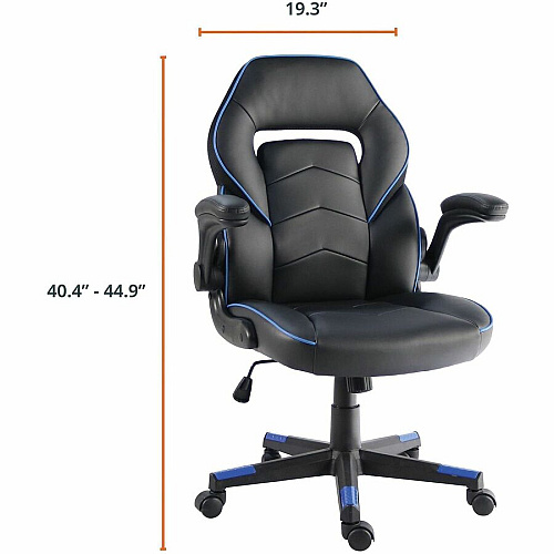 NuSparc SpawnSafe Antimicrobial Gaming Chairs Polyurethane, Nylon - Black, Blue - 1 Each (FCH202VUBE)