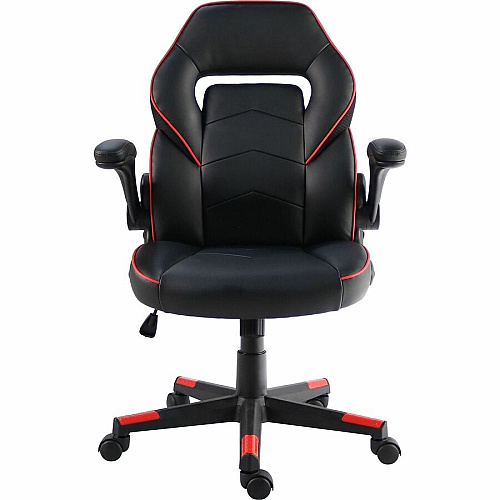 NuSparc SpawnSafe Antimicrobial Gaming Chairs Polyurethane, Nylon - Black, Red - 1 Each (FCH202VURD)