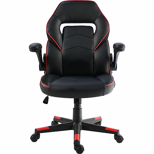 NuSparc SpawnSafe Antimicrobial Gaming Chairs Polyurethane, Nylon - Black, Red - 1 Each (FCH202VURD)