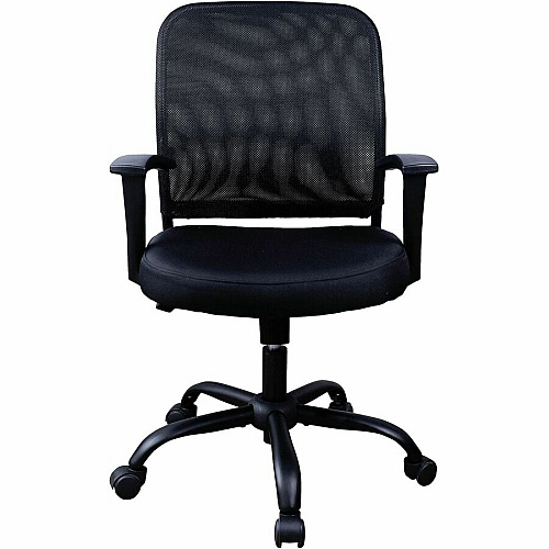 NuSparc Soho Mesh-Back Task Chair with Fixed Arms Fabric Seat Material - Mesh Back Material - Metal Frame Material - Black - Armrest - 1 Each (FCH302MFFBK)