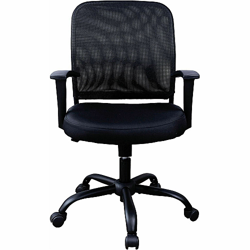 NuSparc Soho Mesh-Back Task Chair with Fixed Arms Fabric Seat Material - Mesh Back Material - Metal Frame Material - Black - Armrest - 1 Each (FCH302MFFBK)