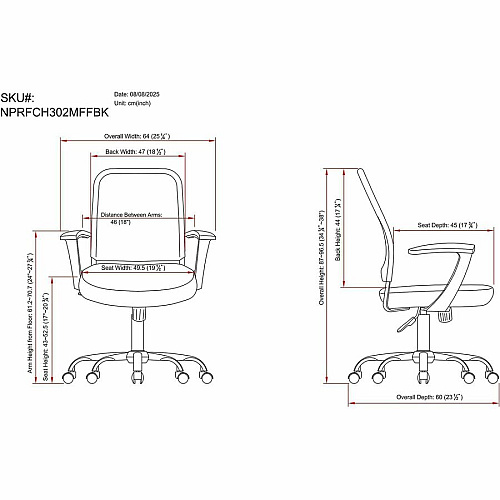 NuSparc Soho Mesh-Back Task Chair with Fixed Arms Fabric Seat Material - Mesh Back Material - Metal Frame Material - Black - Armrest - 1 Each (FCH302MFFBK)