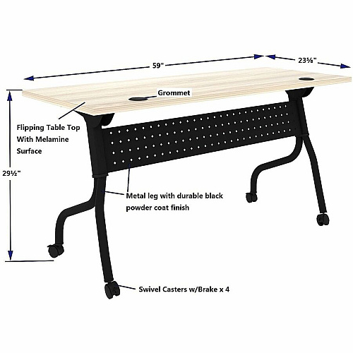Lorell Modern Elm/Black Flip-Up Training Tables (66376)