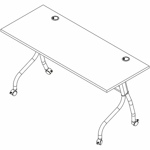Lorell Modern Elm/Black Flip-Up Training Tables (66376)