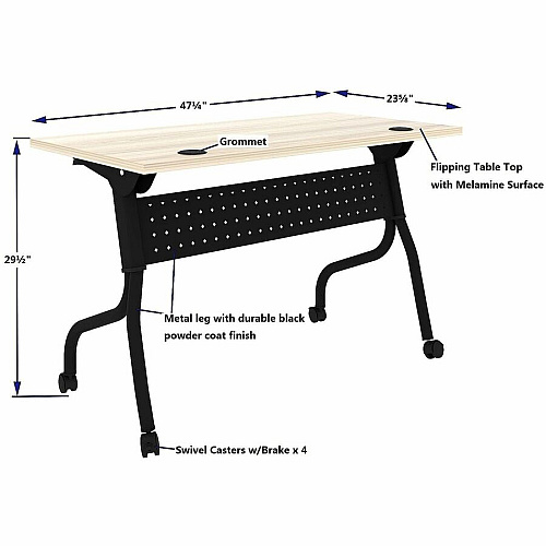 Lorell Modern Elm/Black Flip-Up Training Tables (66377)