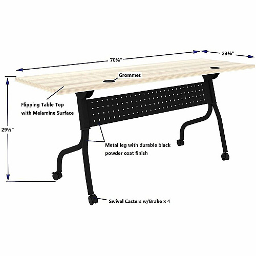 Lorell Modern Elm/Black Flip-Up Training Tables (66375)