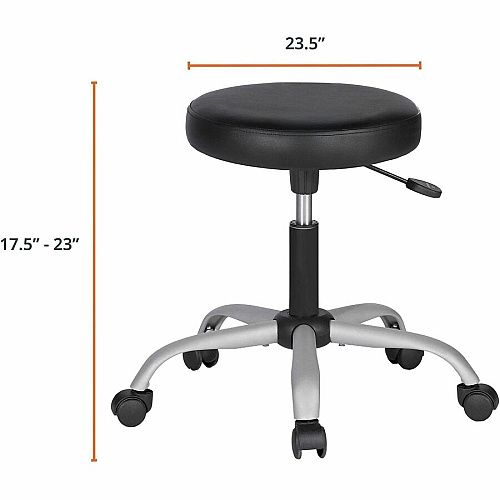 NuSparc Anti-Microbial PVC Backless Stool Black - Polyvinyl Chloride (PVC) - 1 Each (FCH205VNBK)