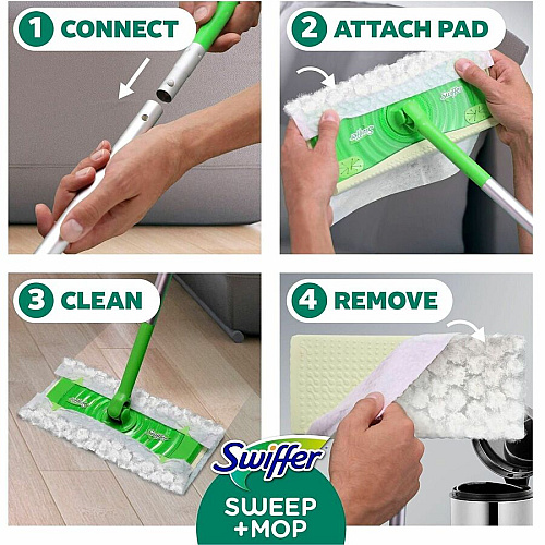 Swiffer Sweep and Mop Deluxe, 2-in-1 Floor Mopping and Sweeping Kit (16519)
