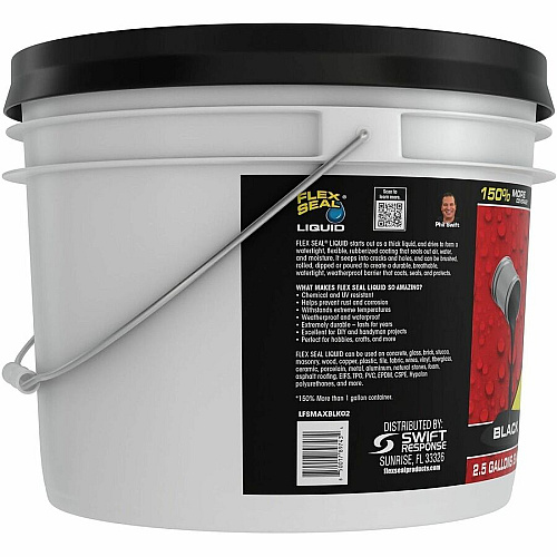 FLEX SEAL Sealant Synthetic Rubber - Black - 19.99 lb - 1 - 1 Carton (LFSMAXBLK02)