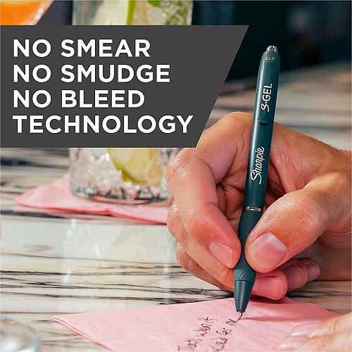 Sharpie S-Gel Gel Pen 0.7 mm Pen Point - Retractable - Black Ink - Gel-based - Assorted Barrel - Writing - 4 / Pack (2226124)