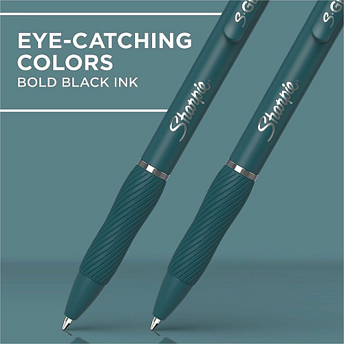 Sharpie S-Gel Gel Pen 0.7 mm Pen Point - Retractable - Black Ink - Gel-based - Green Barrel - Writing - 4 / Pack (2226123)