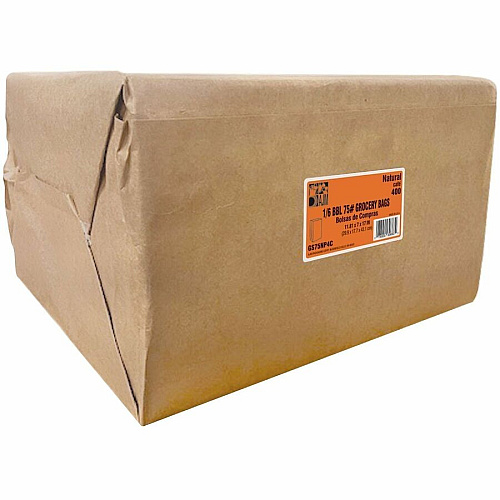 AJM 1/6 BBL #75 Kraft Paper Grocery Sacks (GS75NP4CES)