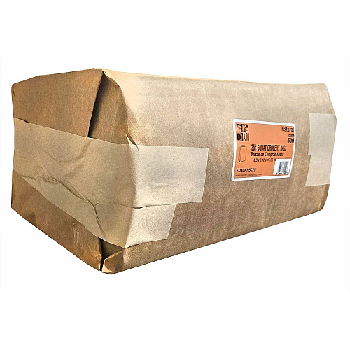 AJM #25 Squat Kraft Paper Grocery Bags (SQ40NP5C25ES)