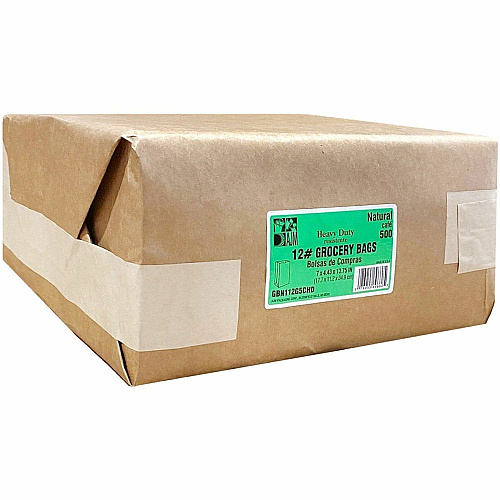 AJM #12 Squat Heavy-Duty Kraft Paper Grocery Bags (GBN112G5CHDE)