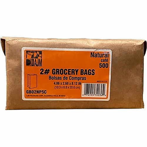 AJM #2 Kraft Paper Grocery Bags (GB02NP5CES)