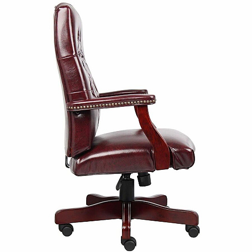 Boss Classic Caressoft Vinyl Chair Wood Frame Material - Oxblood - 1 Each (905BY)