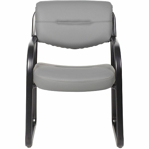 Boss Leather Sled-Base Side Chair Sled Base - Gray - 1 Each (9529GY)