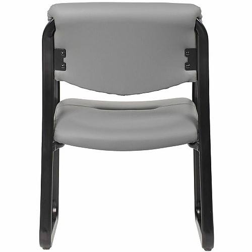 Boss Leather Sled-Base Side Chair Sled Base - Gray - 1 Each (9529GY)