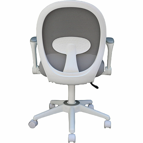 Boss Grey Mesh, Flip Arm, Task Chair, White Frame Gray Seat Color - Foam, Fabric Seat Material - Gray Back Color - Mesh Back Material - White Frame Color - 5-star Base - Gray - Mesh, Fabric - Armrest - 1 Each (676WTGY)