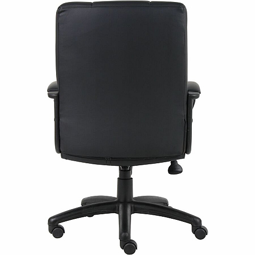 Boss Caressoftplus Vinyl Executive Mid Back Chair Mid Back - 5-star Base - Black - Fabric - Armrest - 1 Each (7906)