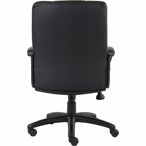 Boss Caressoftplus Vinyl Executive Mid Back Chair Mid Back - 5-star Base - Black - Fabric - Armrest - 1 Each (7906)
