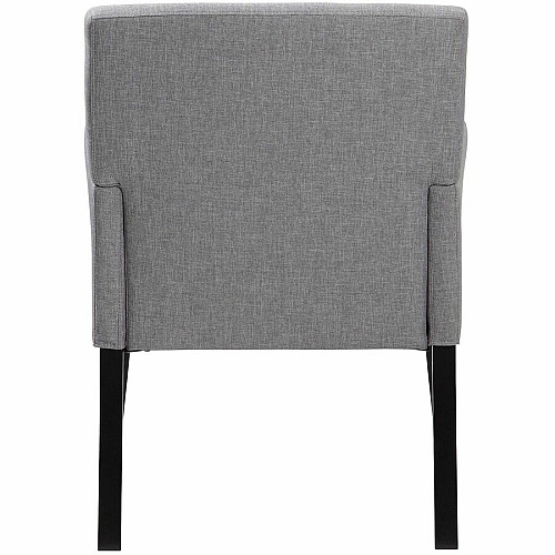 Boss Box Arm Guest, Accent or Dining Chair W/Black Base Gray - Linen, Fabric - Armrest - 1 Each (659MG)