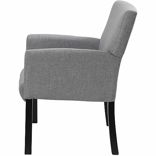 Boss Box Arm Guest, Accent or Dining Chair W/Black Base Gray - Linen, Fabric - Armrest - 1 Each (659MG)