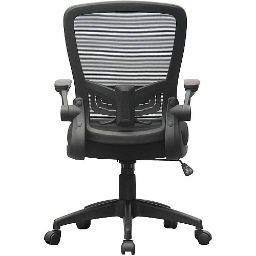 Boss Flip Arm Mesh Back Task Chair Black Seat Color - Foam, Fabric Seat Material - Black Back Color - Mesh Back Material - Black Frame Color - 5-star Base - Black - Mesh, Fabric - Armrest - 1 Each (6366BKBK)