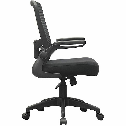 Boss Flip Arm Mesh Back Task Chair Black Seat Color - Foam, Fabric Seat Material - Black Back Color - Mesh Back Material - Black Frame Color - 5-star Base - Black - Mesh, Fabric - Armrest - 1 Each (6366BKBK)