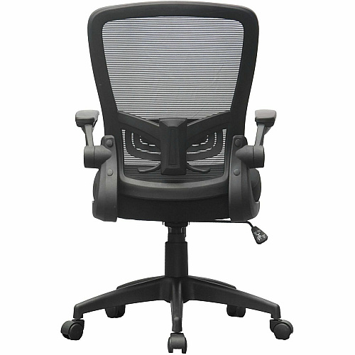 Boss Flip Arm Mesh Back Task Chair Black Seat Color - Foam, Fabric Seat Material - Black Back Color - Mesh Back Material - Black Frame Color - 5-star Base - Black - Mesh, Fabric - Armrest - 1 Each (6366BKBK)