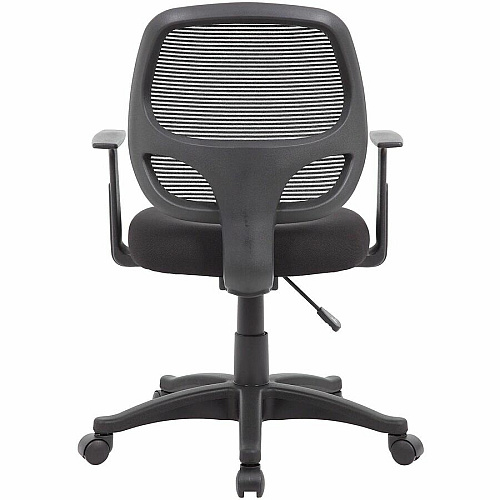 Boss Commercial Grade Mesh Task Chair w/T-Arms High Density Foam (HDF) Seat Material - Mesh Back Material - 5-star Base - Black - Mesh, Fabric - Armrest - 1 Each (606)