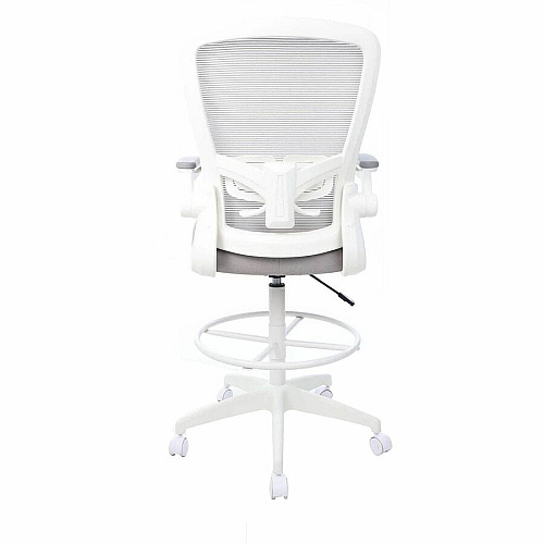Boss Mesh Flip-Arm Stool Gray Seat Color - Fabric, Foam Seat Material - Gray Back Color - Mesh Back Material - White Frame Color - 5-star Base - Gray - Mesh, Fabric, Chrome - Armrest - 1 Each (16366WTGY)