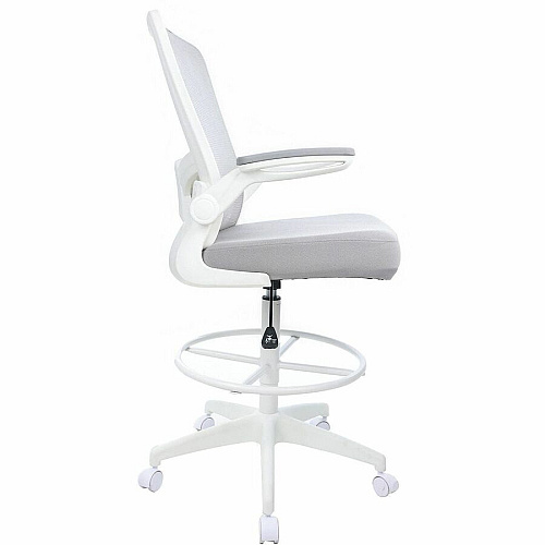 Boss Mesh Flip-Arm Stool Gray Seat Color - Fabric, Foam Seat Material - Gray Back Color - Mesh Back Material - White Frame Color - 5-star Base - Gray - Mesh, Fabric, Chrome - Armrest - 1 Each (16366WTGY)