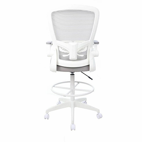 Boss Mesh Flip-Arm Stool Gray Seat Color - Fabric, Foam Seat Material - Gray Back Color - Mesh Back Material - White Frame Color - 5-star Base - Gray - Mesh, Fabric, Chrome - Armrest - 1 Each (16366WTGY)