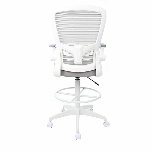 Boss Mesh Flip-Arm Stool Gray Seat Color - Fabric, Foam Seat Material - Gray Back Color - Mesh Back Material - White Frame Color - 5-star Base - Gray - Mesh, Fabric, Chrome - Armrest - 1 Each (16366WTGY)