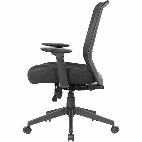 Boss Mesh Task Chair, Black Plush, Foam Seat Material - Mesh Back Material - 5-star Base - Black - Mesh - Armrest - 1 Each (6568BK)