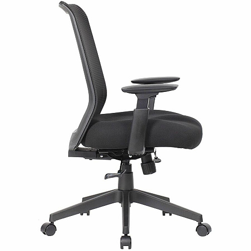 Boss Mesh Task Chair, Black Plush, Foam Seat Material - Mesh Back Material - 5-star Base - Black - Mesh - Armrest - 1 Each (6568BK)
